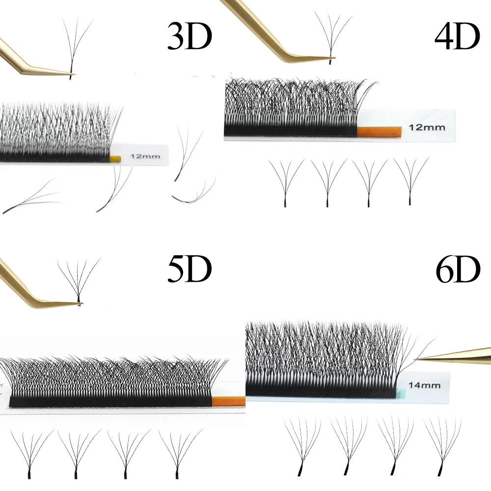 NAGARAKU Automatic Flowering W Shape  Bloom 3D 4D 5D 6D Premade Fans Eyelash Extensions Natural Soft Light Full Dense Image secondaire du produit