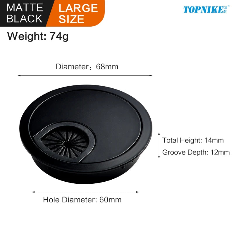 50/53/60mm Office Table Wire Hole Covers Computer Desk round metal decoration box Furniture Hardware Fittings