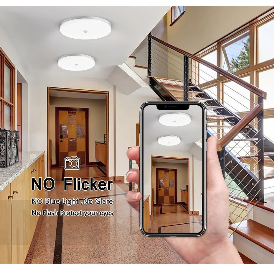LED Ceiling Light Auto PIR Motion Sensor Smart Home Lighting 13W 18W 24W 36W  Radar Ceiling Lamp For Indoor Bedroom Room Hallway