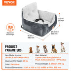 SucceBuy Dog Car Seat Waterproof Dog Booster Seat Pet Car Seat with Clip-On Safety Leash PP Cotton Car Bed for Medium Large Dog