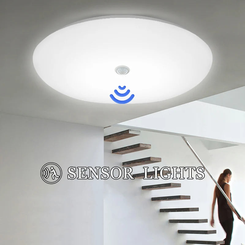LED Ceiling Light Auto PIR Motion Sensor Smart Home Lighting 13W 18W 24W 36W  Radar Ceiling Lamp For Indoor Bedroom Room Hallway Imagen principal del producto