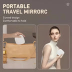 Portable LED Travel Makeup Mirror with 2X Magnification and Three Level Dimming - Double Sided, Handheld, Compact and Folding