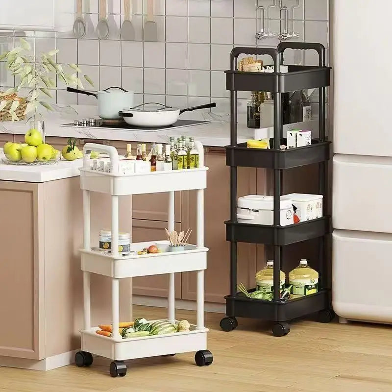 5-layer Multi-function Multifunctional Rolling Storage Cart,Open Shelves for Living Spaces Book Display,Ideal ForKitchen,Bedroom