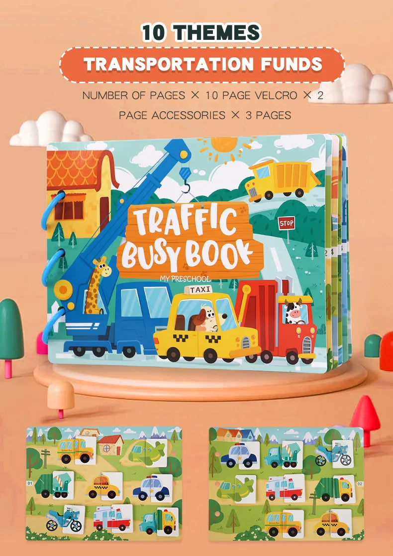 Montessori Baby Busy book My First Quiet Book Paste Early Learning Education Toy Children Toy Matching Game for Babies