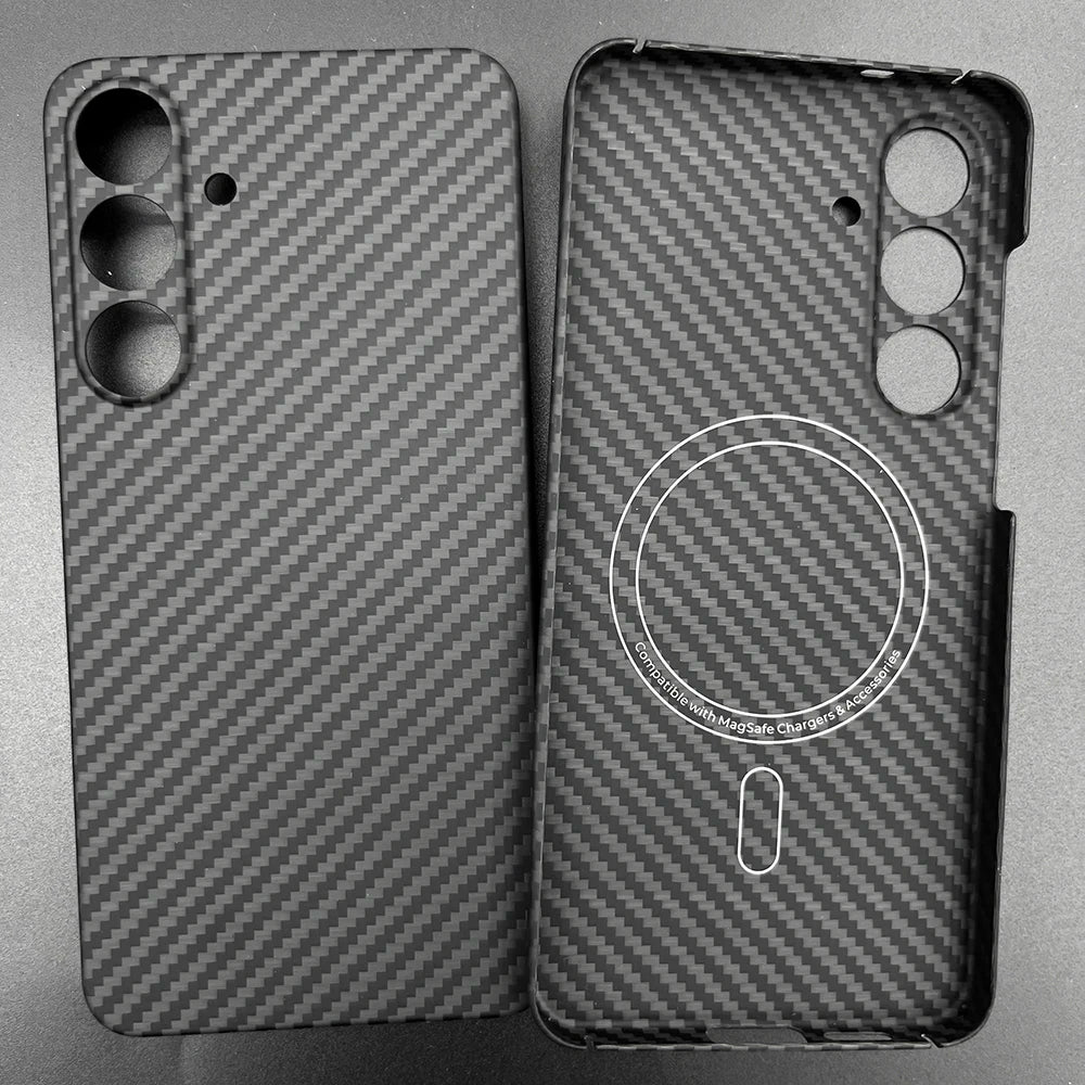 Carbon Fiber Case For Samsung Galaxy S25 Ultra/S25+/S25/S25 Edge Lens Camera Protection Aramid Fiber Cover Lightweight Slim Case