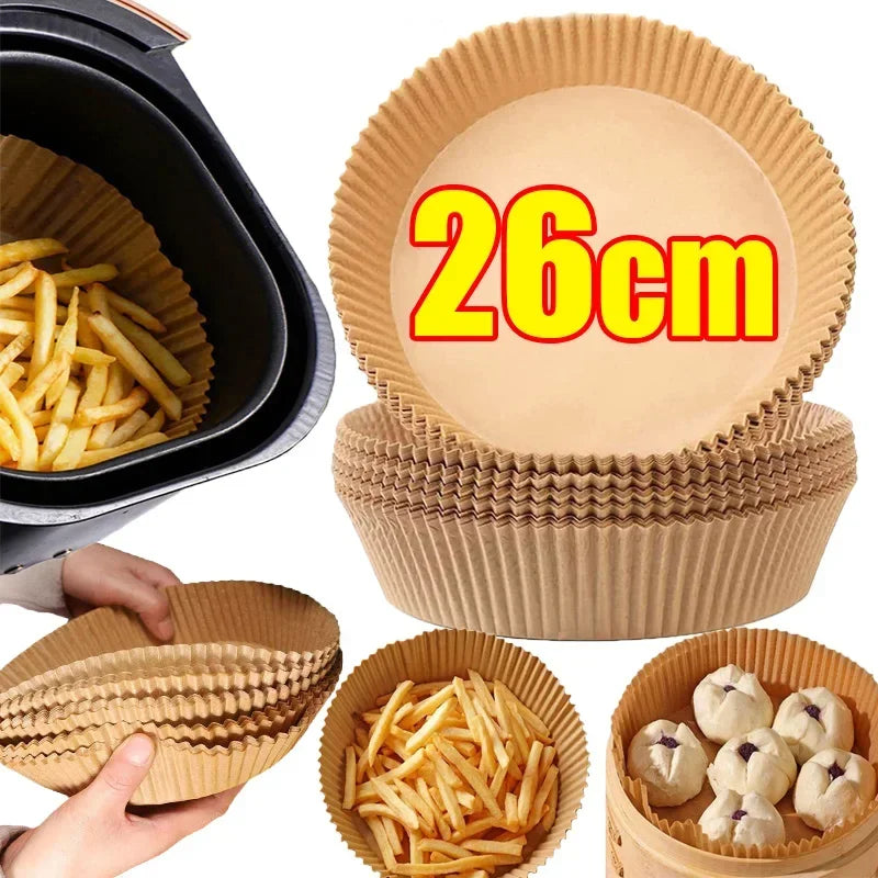Air Fryer Paper Oven Paper Disposable Send Brush Non-Stick Airfryer Baking Papers Liners Parchment Paper for Baking Microwave