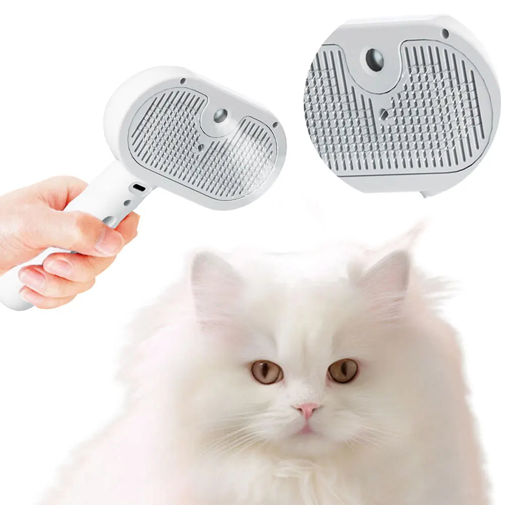 3 in 1 Cat Steam Brush Cat Grooming Brush with Release Button Cat Brush Pet Hair Cleaning Brush Comb for Cats Dogs Small Animals Imagem principal do produto