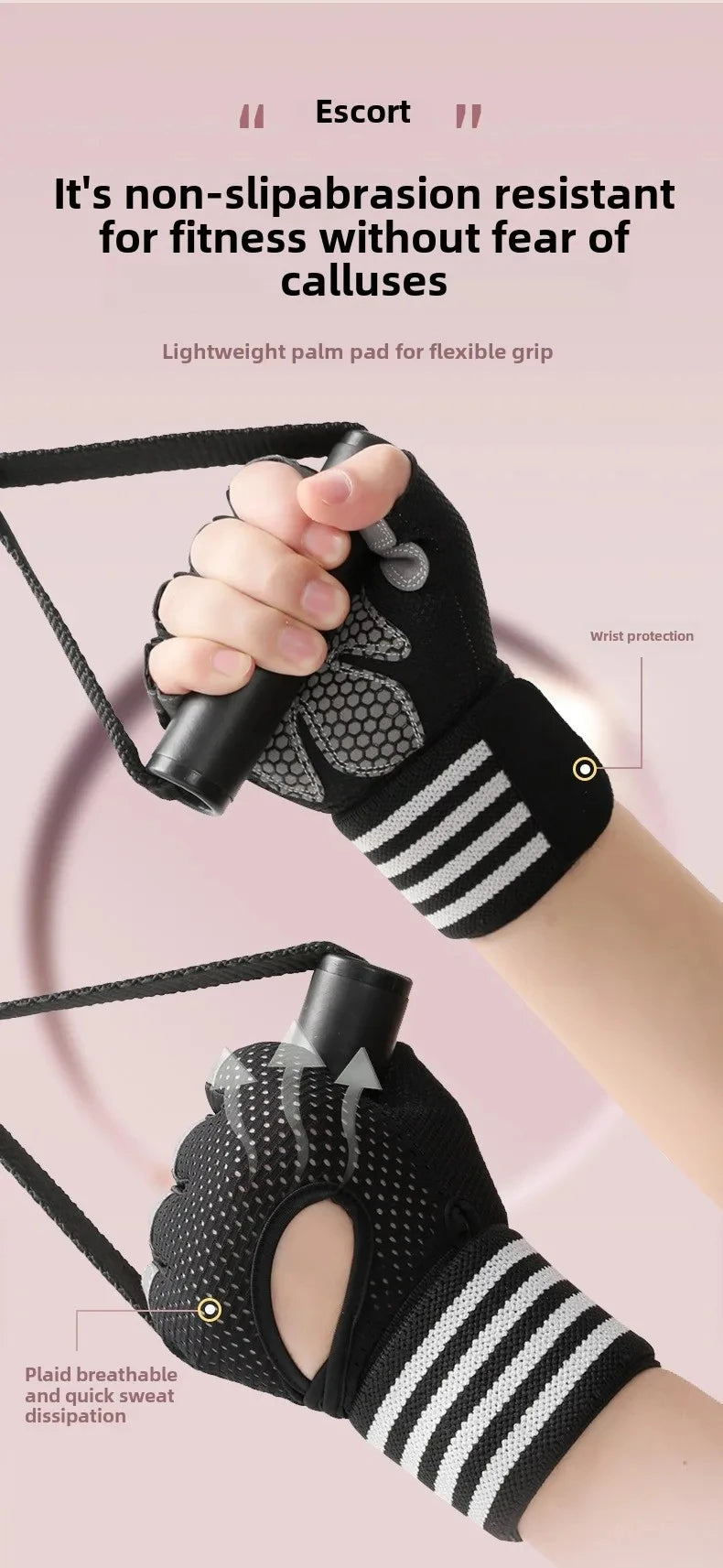 1 Pair Dumbbell Gloves Men Women Weightlifting Crossfit Bodybuilding Workout Sport Gym Training Gloves Non-slip Wrist Protector