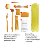 8pcs/set Orthodontic Care Kit Oral Cleaning Teeth Whitening Portable Whitening Tool Suit Interdental Brush Portable