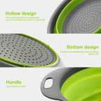Silicone Folding Drain Basket Fruit Vegetable Washing Basket Foldable Strainer Colander Collapsible Drainer Kitchen Storage Tool