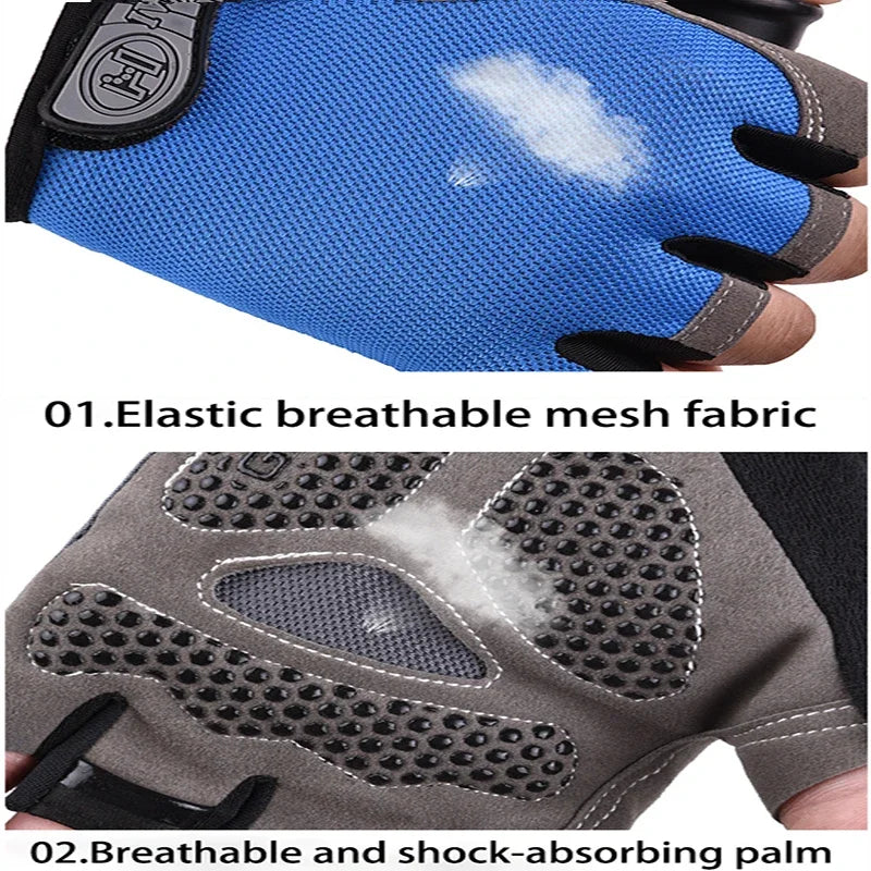 Anti-Slip Breathable Workout Gloves, Fingerless Fitness Training Gym Gloves for Men Women Bodybuilding Cycling Exercise