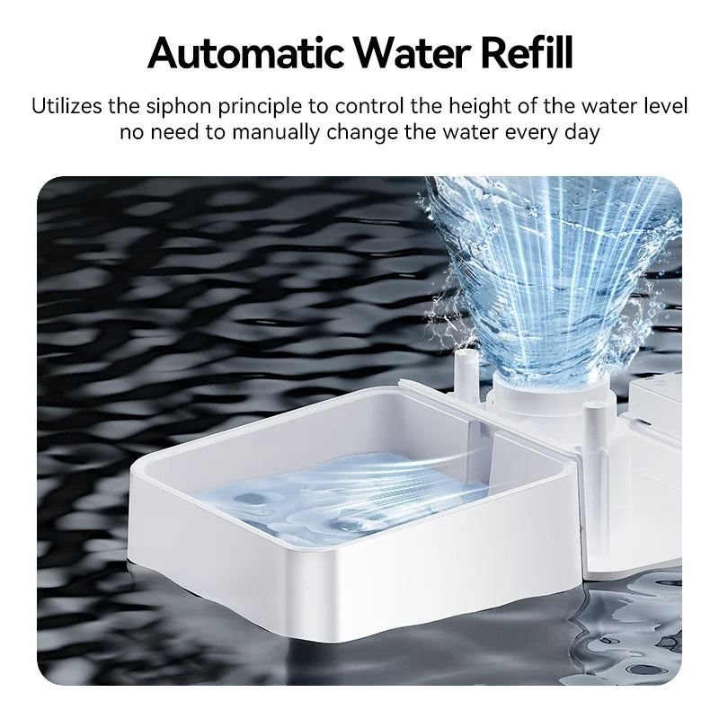 ROJECO 2In1 Automatic Pet Feeder Gravity Water Fountain 8.5L Button Version Auto Cat Kibble Dispenser with Water Refill Drinker
