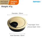 50/53/60mm Office Table Wire Hole Covers Computer Desk round metal decoration box Furniture Hardware Fittings