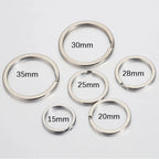 20pcs Stainless Steel Key Rings 20/25/28/30/35mm Round Flat Line Split Rings Keyring for Jewelry Making Keychain DIY Findings