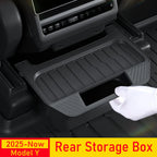 Rear Seat Storage Box for Tesla Model Y Juniper 2025 2026 Organizer Center Console Bins Backseat Trash Can Garbage Accessories