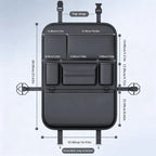 6-Pocket Car Seat Back Storage Bag Wear-Resistant Car Backseat Organizer Tissue/Cup Holder Waterproof Anti-Kick Pad