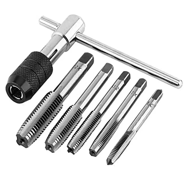T-Handle Wrench  M3 M4 M5 M6 M8 Hand Tap Reamer Thread Tapping Tool Set Adjustable Machine Screw Thread Tapping Drill Bit Imagen principal del producto