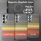 Carbon Fiber Case For Samsung Galaxy S25 Ultra/S25+/S25/S25 Edge Lens Camera Protection Aramid Fiber Cover Lightweight Slim Case