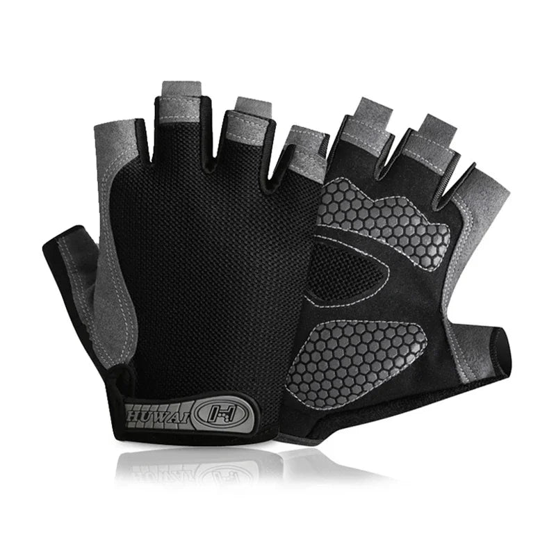 Anti-Slip Breathable Workout Gloves, Fingerless Fitness Training Gym Gloves for Men Women Bodybuilding Cycling Exercise