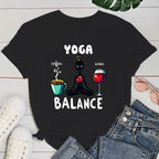 yogo T shirt New Yoga Balance Print Short Sleeves Round Neck Woman T-Shirt Summer Casual Tees