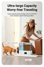 ROJECO 2In1 Automatic Pet Feeder Gravity Water Fountain 8.5L Button Version Auto Cat Kibble Dispenser with Water Refill Drinker