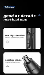 1 PCS Black Electric Nose Hair Trimmer Ear and Nose Hair Trimmer Professional Painless Nose Hair Trimmer For MenAnd Women