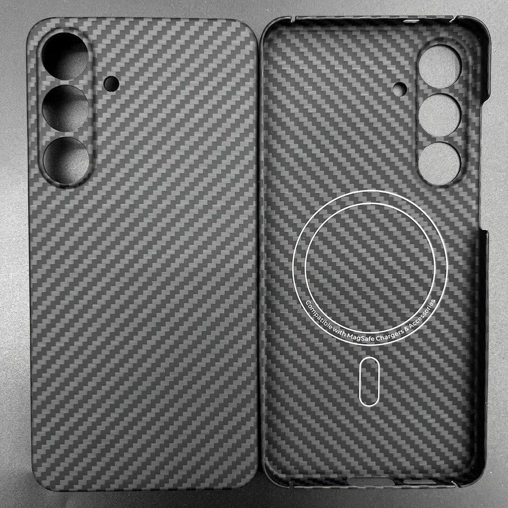 Carbon Fiber Case For Samsung Galaxy S25 Ultra/S25+/S25/S25 Edge Lens Camera Protection Aramid Fiber Cover Lightweight Slim Case