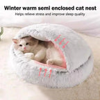 Winter Plush Round Cat Bed Pet Mattress Warm Soft Comfortable Basket Cat Dog 2 in 1 Sleeping Bag Nest for Small Dogs