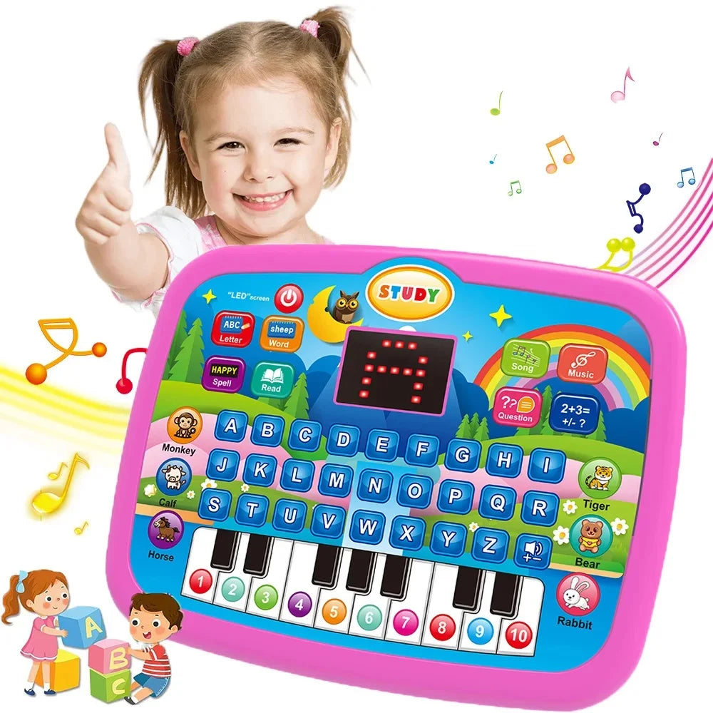 Kids’ Education LED Tablet Toy, Age 3+ Literacy Math Music Learning, Doubles as Electronic Keyboard, Birthday Christmas Gift Secondary image