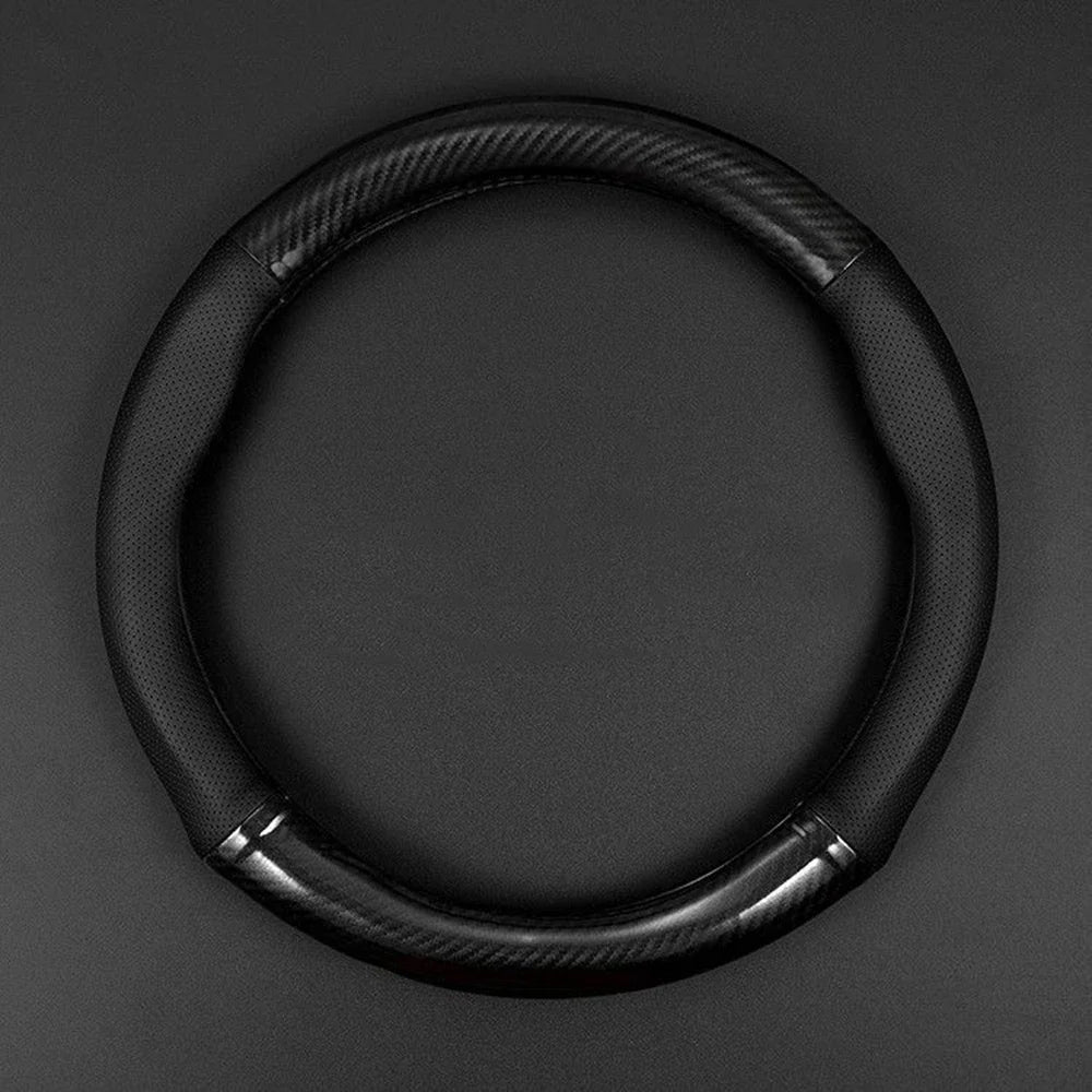 Universal Car Steering Wheel Cover Carbon Fiber Leather Three-dimensional Anti Slip, Timple And Fashionable Car Accessories Imagen principal del producto