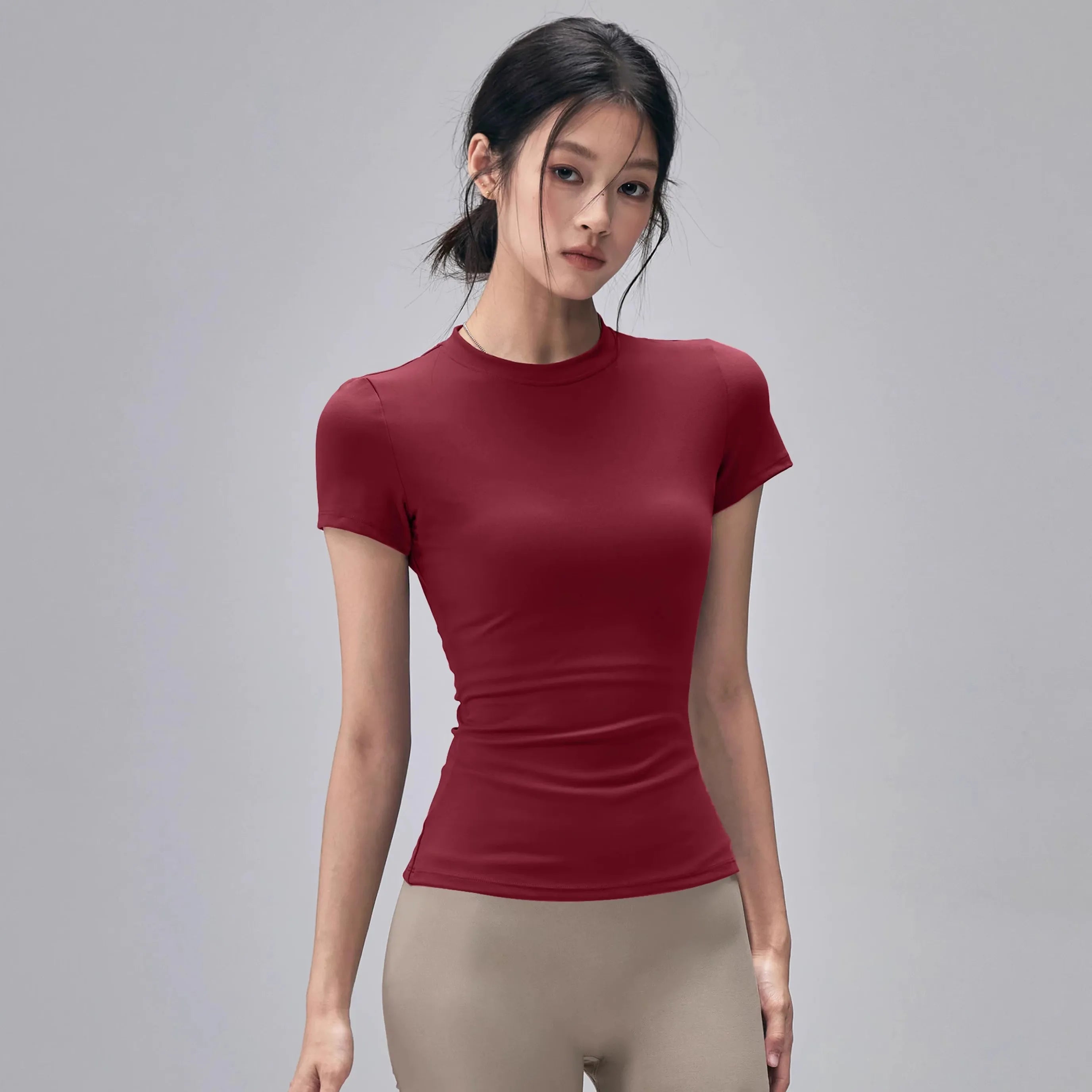 Women's Outdoor Sports Shirt Yoga Wear Fitness T-Shirt Quick Dry Running T-Shirt Workout Top Female Sportswear Exercise Clothing Image principale du produit