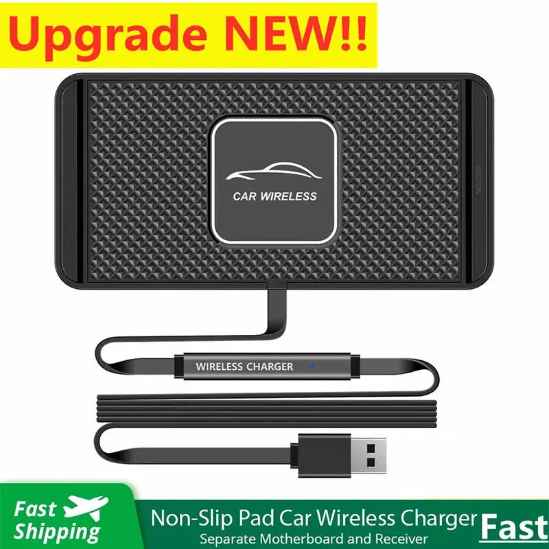 120W Wireless Charger Car Silicone Pad Stand For iPhone 17-12 Xiaomi Samsung Huawei Mobile Phone Fast Car Wireless Charging