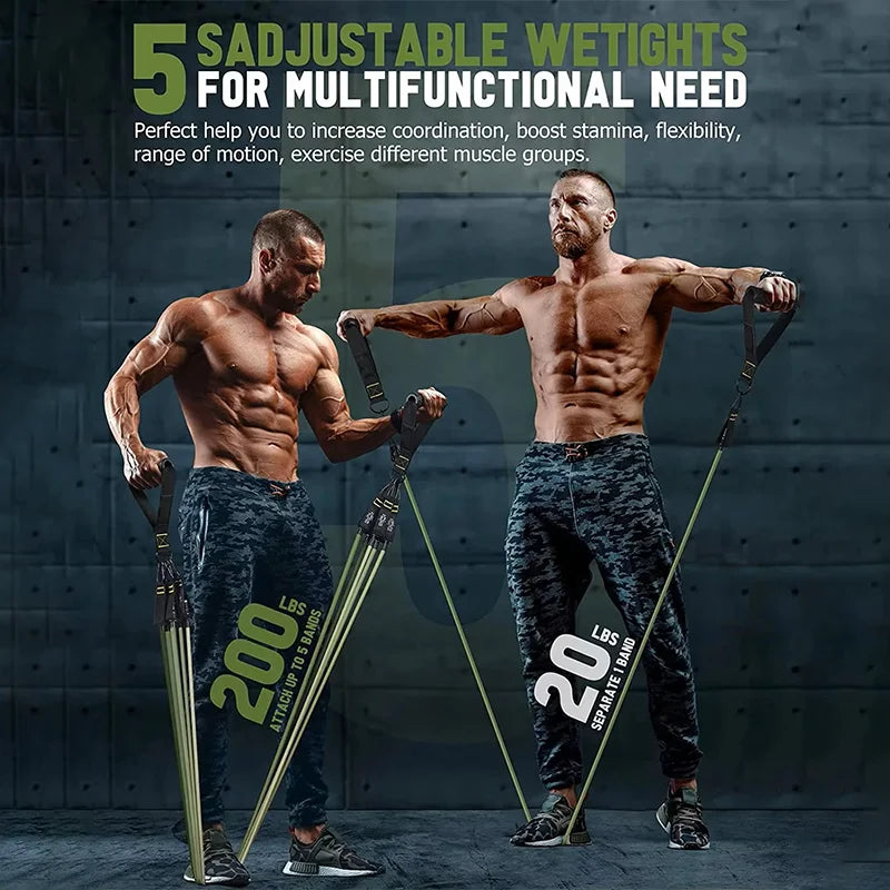 Resistance strap with handle: used for muscle training, strength building, body shaping, yoga, home fitness equipment - natural