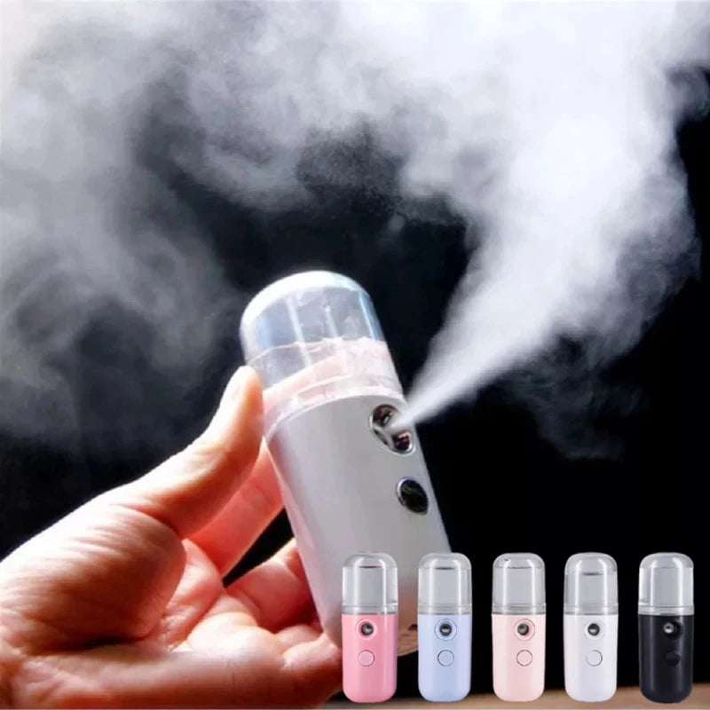 Portable Nano Mist Facial Steamer, USB Rechargeable Moisturizing Sprayer & Humidifier for Deep Hydration, Home Travel Skin Care Imagen secundaria del producto