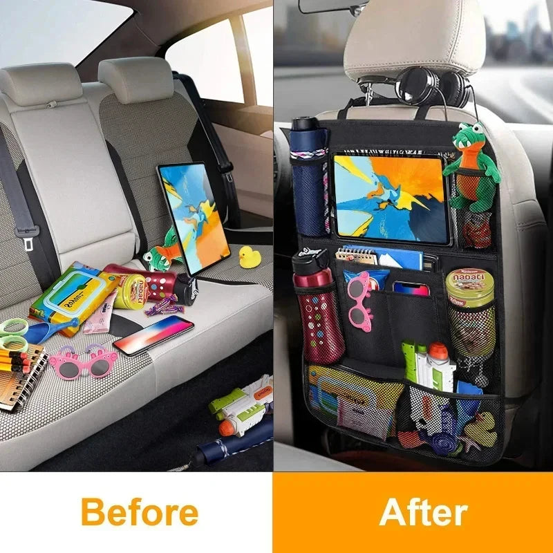 Car Seat Organizer Multifunctional Oxford Fabric Car Back Multi Pocket Storage Bag with Tablet Holder Protector for Kids Imagen secundaria del producto