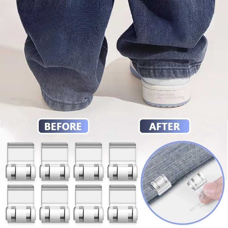 4~10PCS Invisible Leg Shortening Clip, Non-Slip Pants Edge Clip, Quick Fix Hem Clip, Hidden Pants Adjuster, Sewing Accessories Image principale du produit