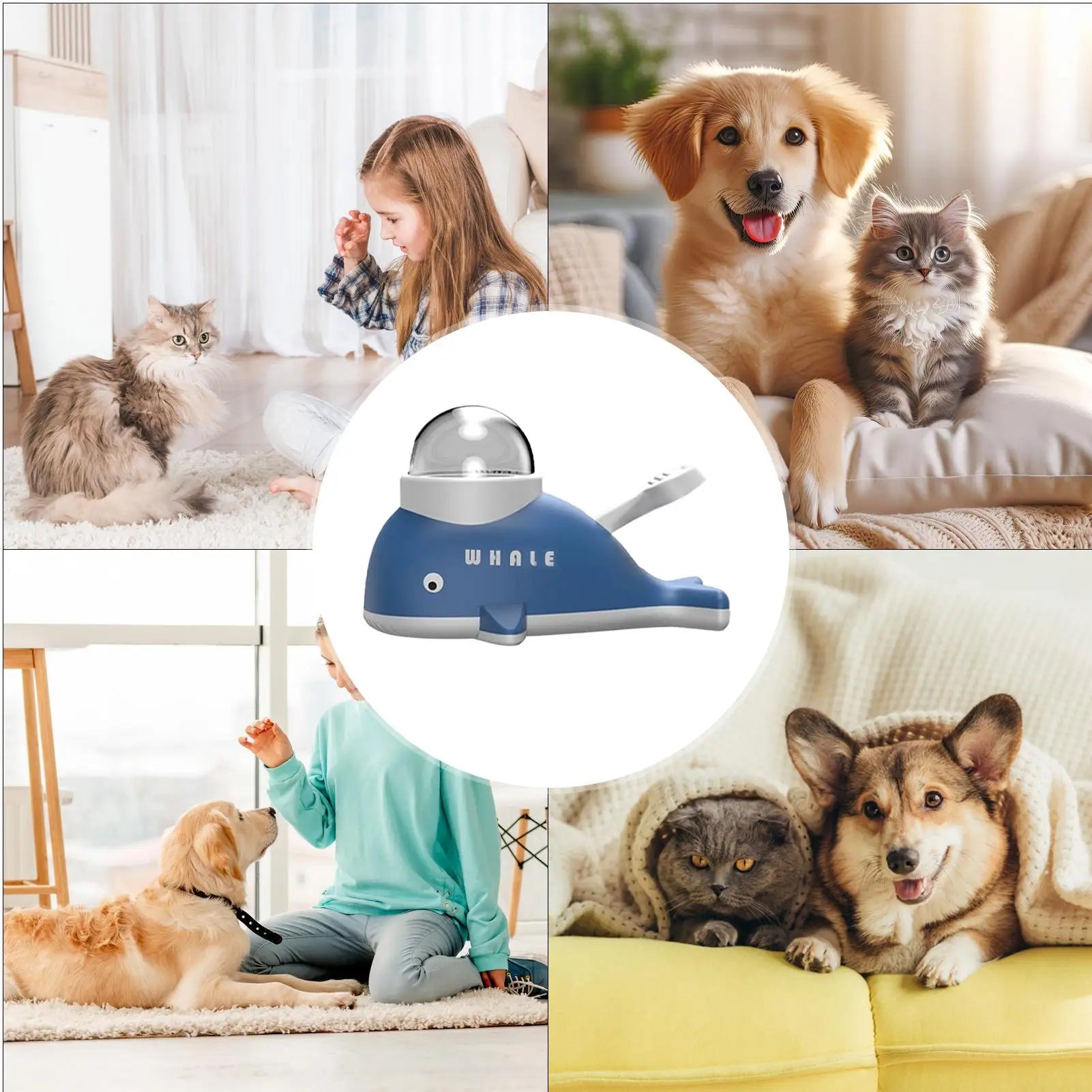 NEW Slow Feeder Dog Toy, Whale Puzzle Treat Dispenser For Mental Enrichment, Healthy Feeding & Indoor Exercise For All Dogs