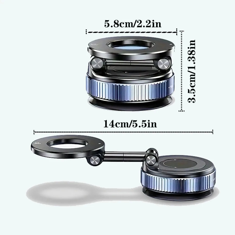 Magnetic Suction Cup Phone Mount for Magsafe 360° Adjustable Magnetic Car Phone Holder Pocket Size Foldable Car Mount Secondary image