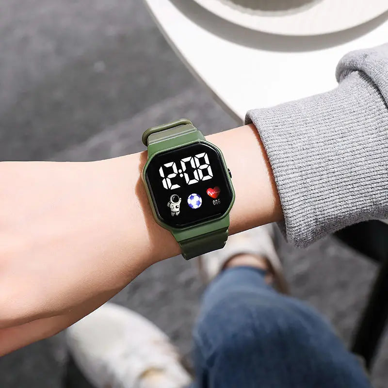 Kids Watch Sport LED Digital Watches Football Silicone Strap Waterproof Electronic Wristwatch for Children Boys Girls Gifts