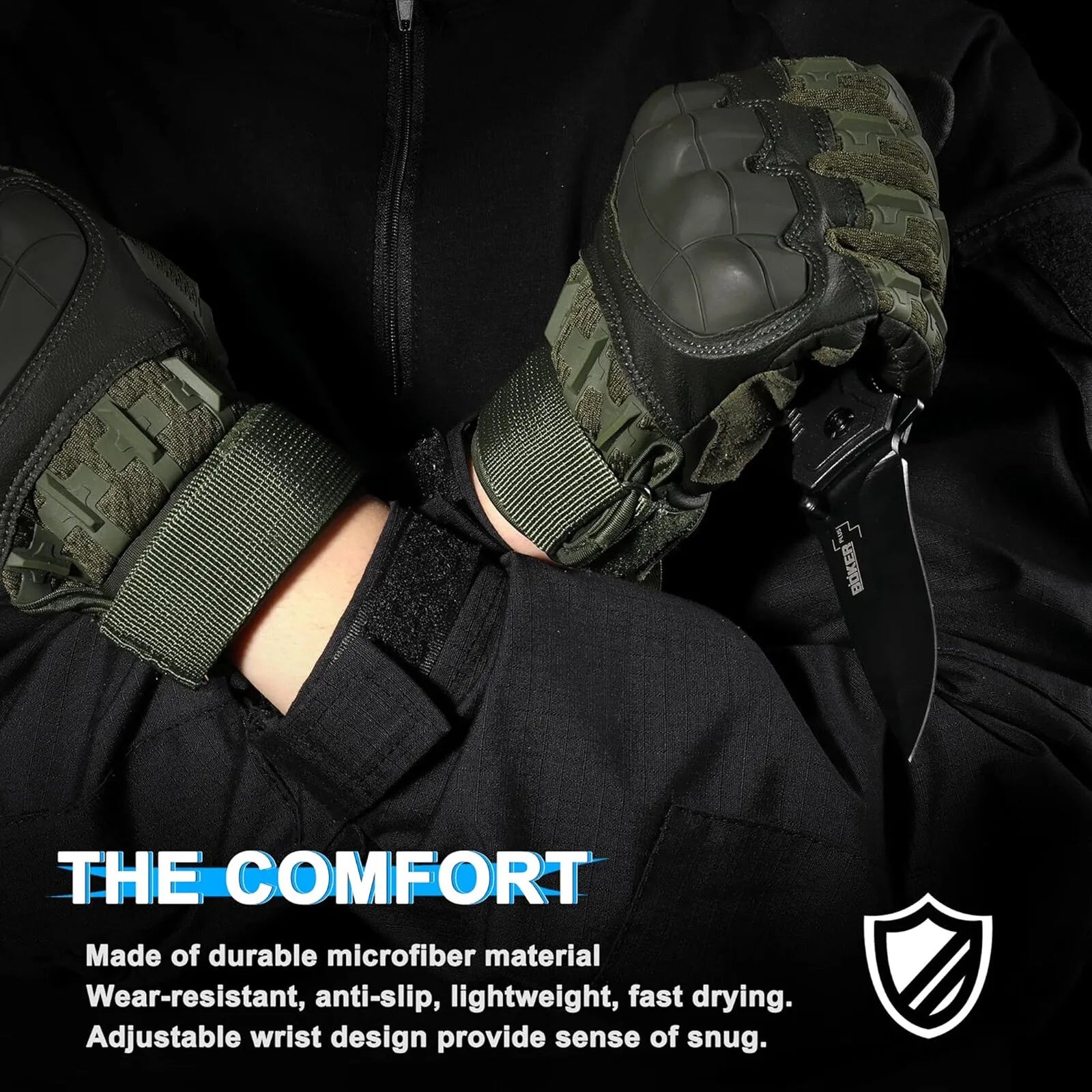 Tactical Full Finger Gloves for Men Ultimate Impact Protection Gloves Non-Slip Riding Shooting Fishing Multi-functional Gloves