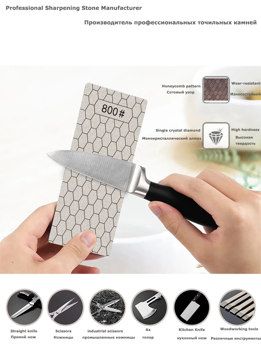 Sy Tools New 80-3000# Professional Diamond Knife Sharpener Sharpening Stone plate Kitchen chef Knife whetstone honeycomb pattern