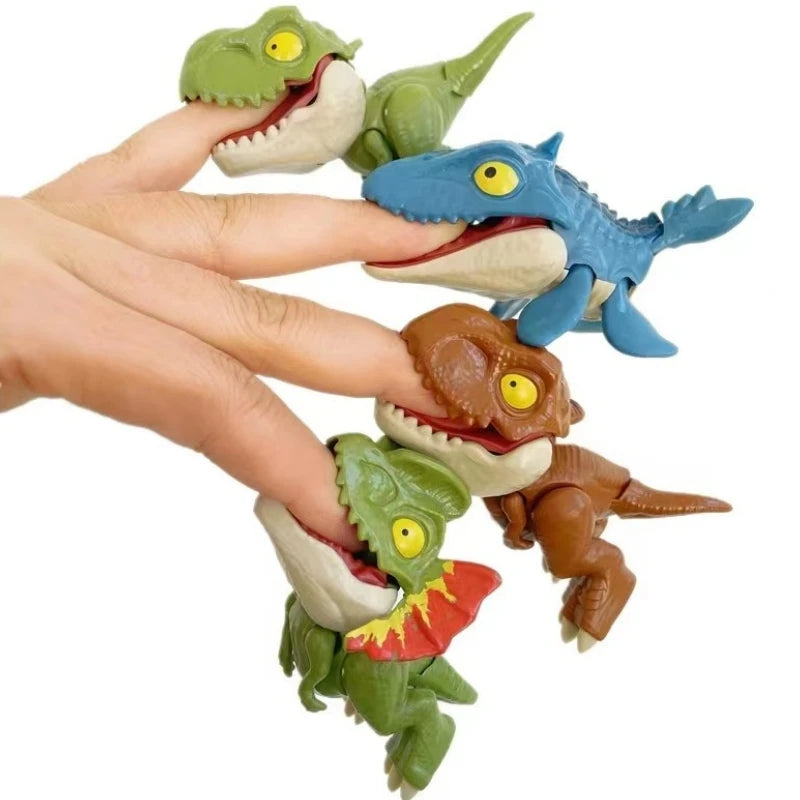 Jurassic Finger Dinosaur Triceratops Tyrannosaurus Model Toys for Kids Creative Finger Biting Dinosaurs Interactive Toy Boy Gift Imagen secundaria del producto