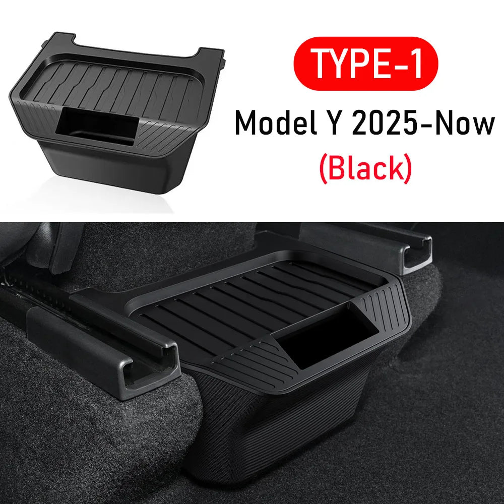 Rear Seat Storage Box for Tesla Model Y Juniper 2025 2026 Organizer Center Console Bins Backseat Trash Can Garbage Accessories Secondary image