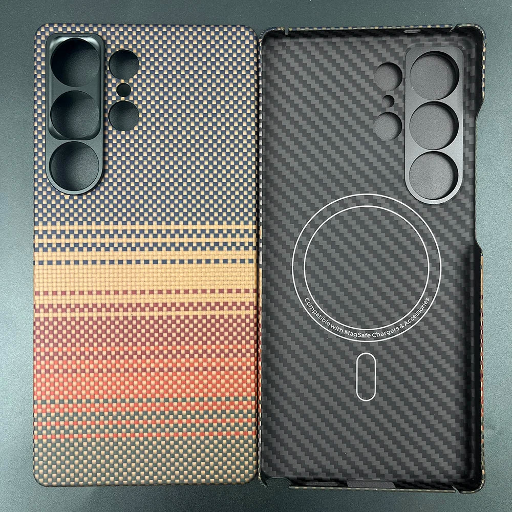 Carbon Fiber Case For Samsung Galaxy S25 Ultra/S25+/S25/S25 Edge Lens Camera Protection Aramid Fiber Cover Lightweight Slim Case