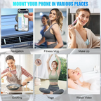 Magnetic Suction Phone Holder, Foldable and Retractable Hands-Free Suction Cup Phone Mount for Car/Gym/Mirror/Smooth Surface