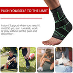 1 Pcs Ankle Brace Compression Sleeve, Adjustable Ankle Support Strap for Sprained, Plantar Fasciitis, Injury Recovery, Running