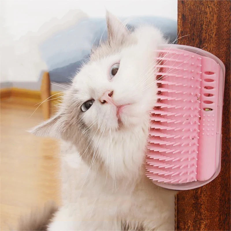 Cat Scratcher Massage Comb - Corner Scratching Brush with Catnip, Pet Deshedding Comb for Hair Removal, Grooming Imagem principal do produto