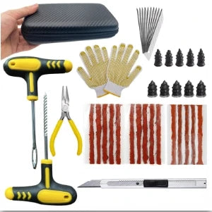 Car Motorcycle Tire Repair Kit Puncture Plug Tools Tyre Puncture Emergency for Tire Strips Stirring Glue Repair Tool Kit