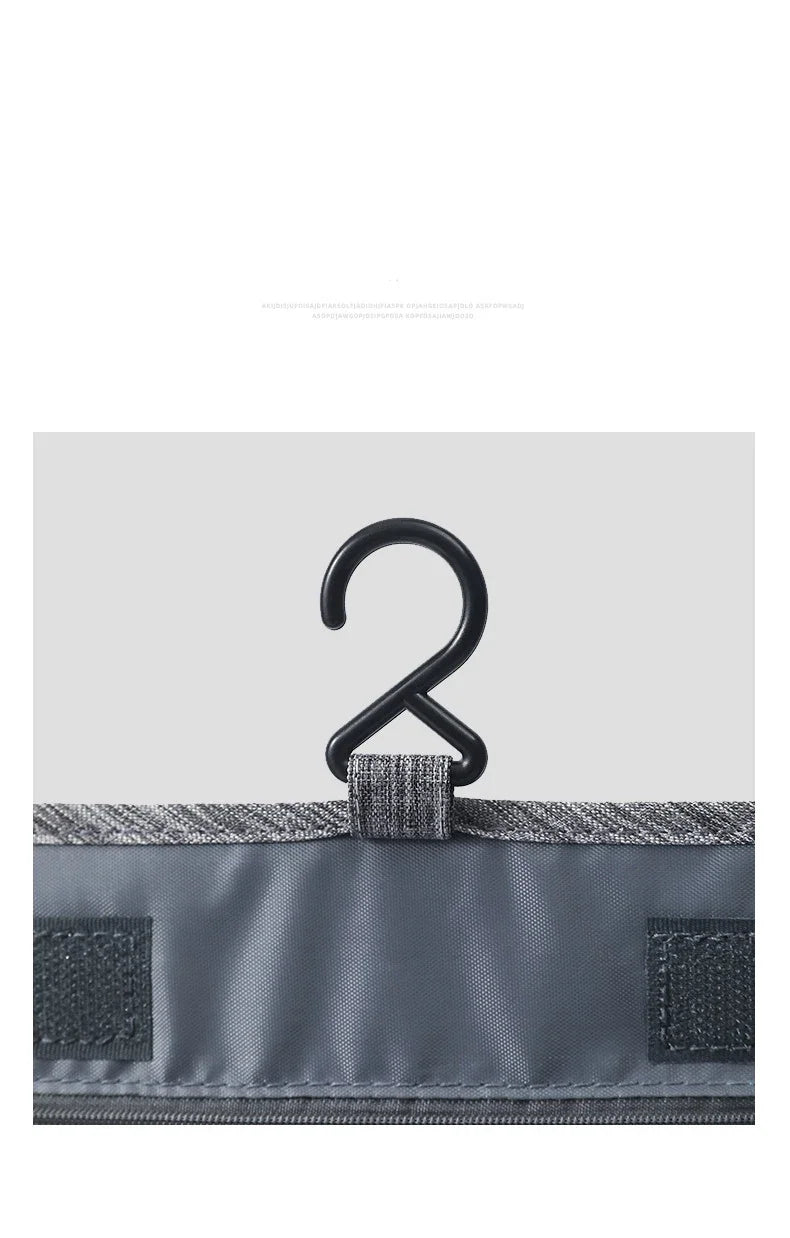 Hanging Toiletry Bag for Travel – Water-Resistant Oxford Wash Pouch, Folds Flat, Unisex Cosmetic Organizer