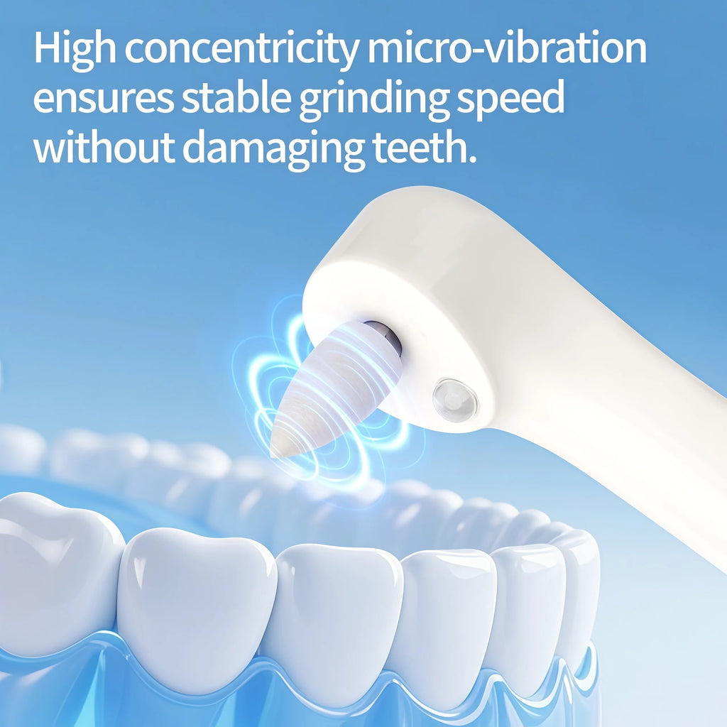 Tooth Polisher, Rechargeable Teeth Whitening Kit, for Teeth Cleaning and Whitening, Equipped with 6 Brush Heads & LED Light, Por